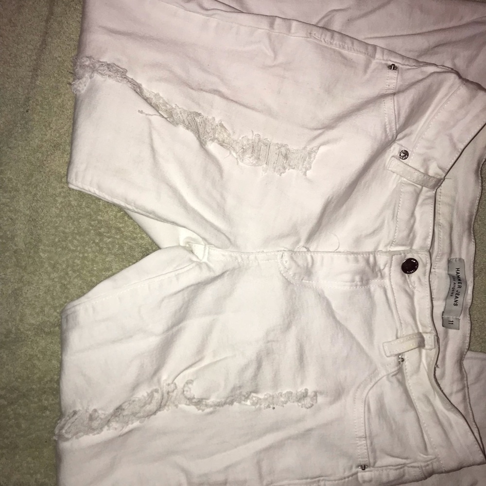 White skinny ripped jeans